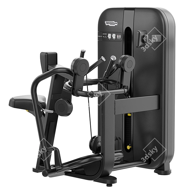 Advanced Technogym Low Row Machine 3D model image 2