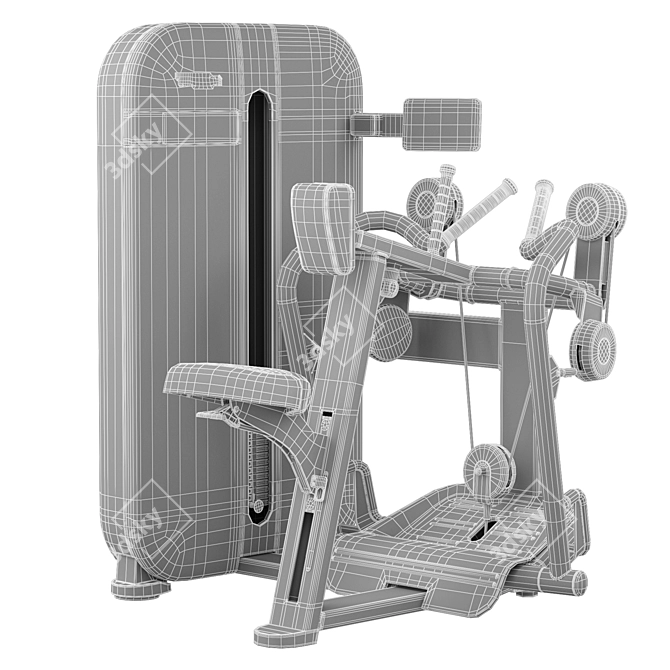 Advanced Technogym Low Row Machine 3D model image 4