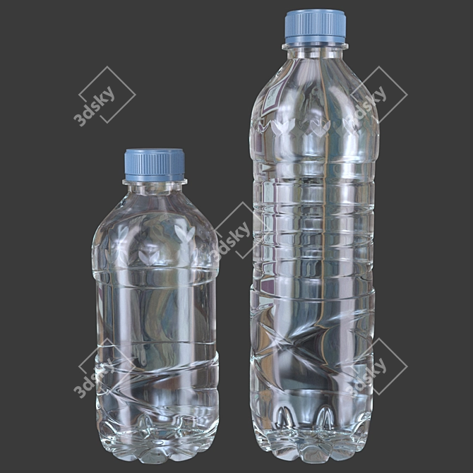 Low Poly Plastic Water Bottles 3D model image 2