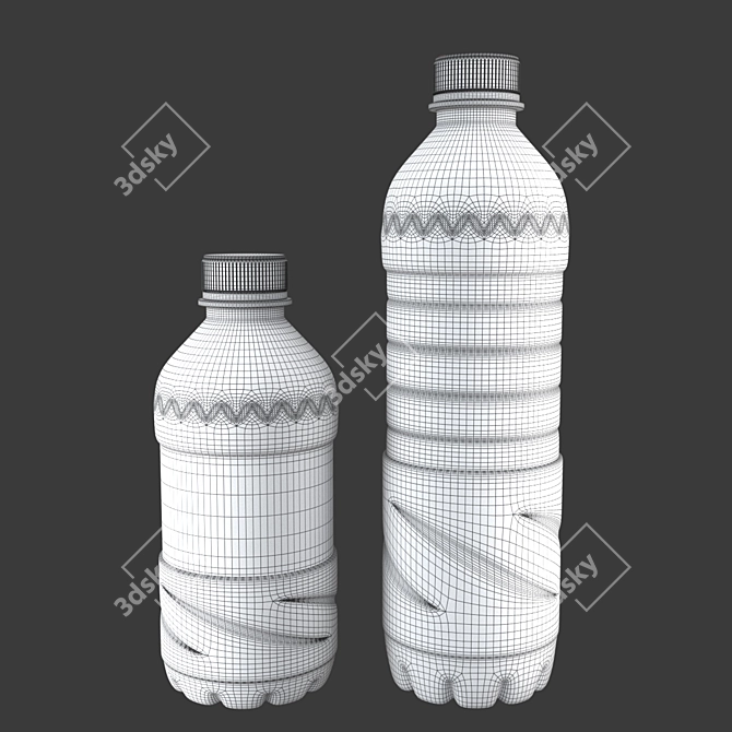 Low Poly Plastic Water Bottles 3D model image 3