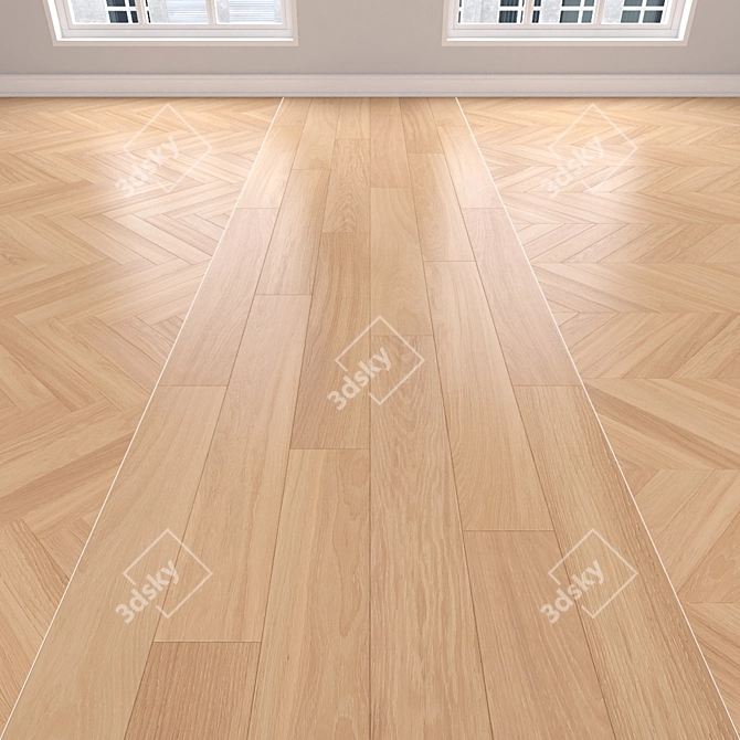 Versatile Oak Parquet Planks 3D model image 1