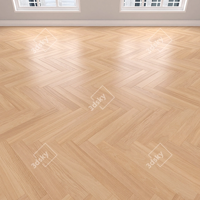 Versatile Oak Parquet Planks 3D model image 3