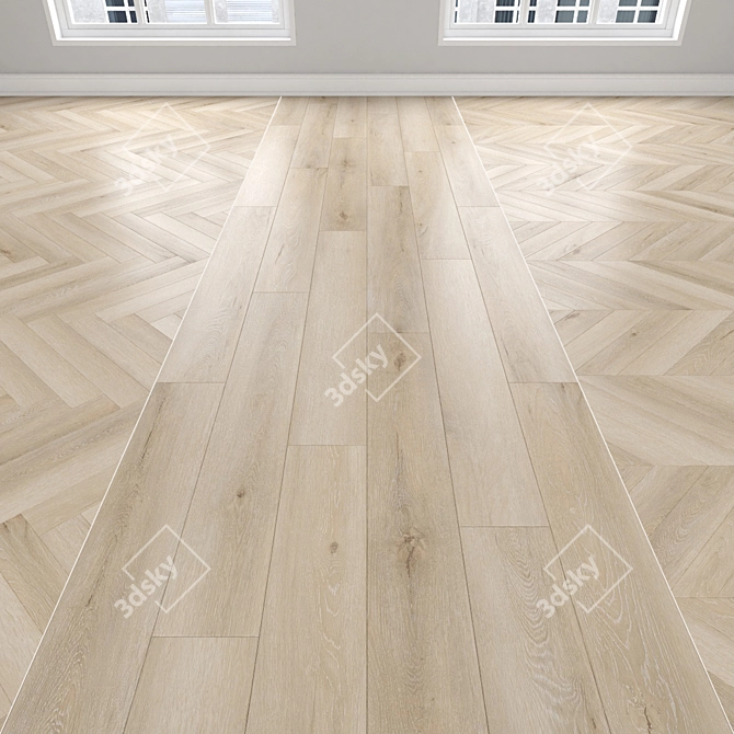 Oak Parquet Planks Bundle 3D model image 1