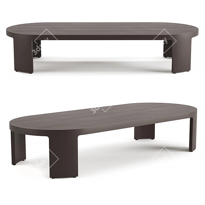 RH Bronte Rectangular Coffee Table 3D model image 1