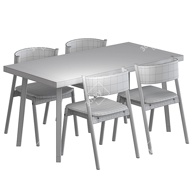 Modern Dining Set with Unique Design 3D model image 13