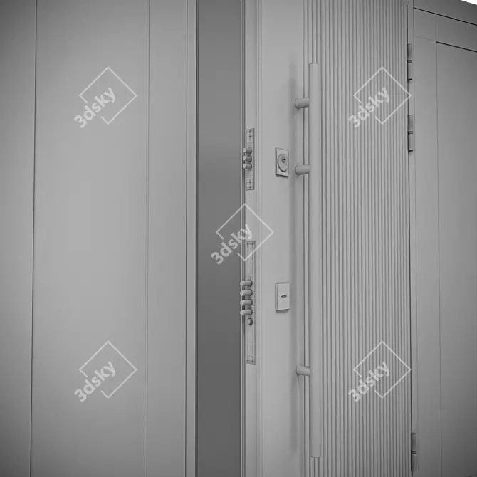 Customizable Cottage Door with Transoms 3D model image 4