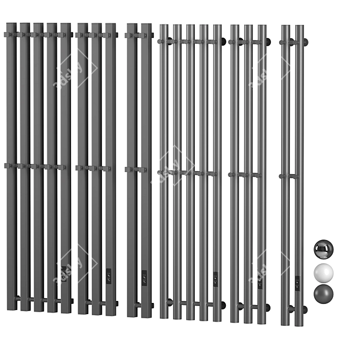 Electric Heated Towel Rails Set 3D model image 1