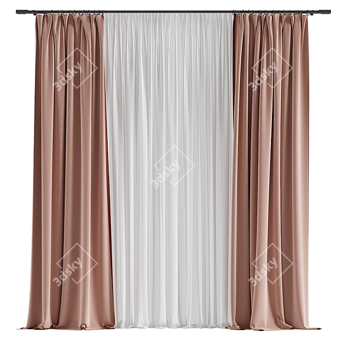 Modernized Curtain Design 3D model image 1