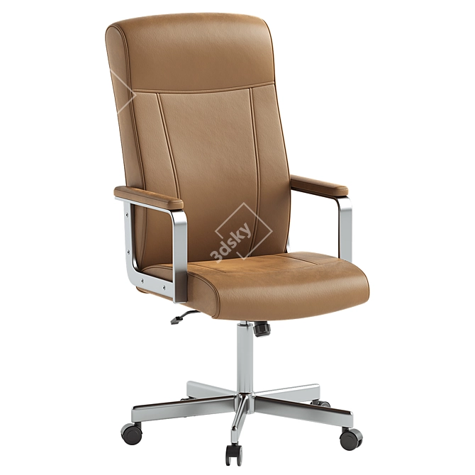 Ergonomic Swivel Chair in Black 3D model image 3