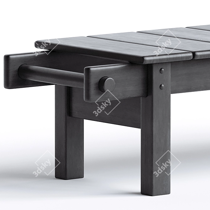 Modern Sergio Rodrigues Leif Bench 3D model image 5