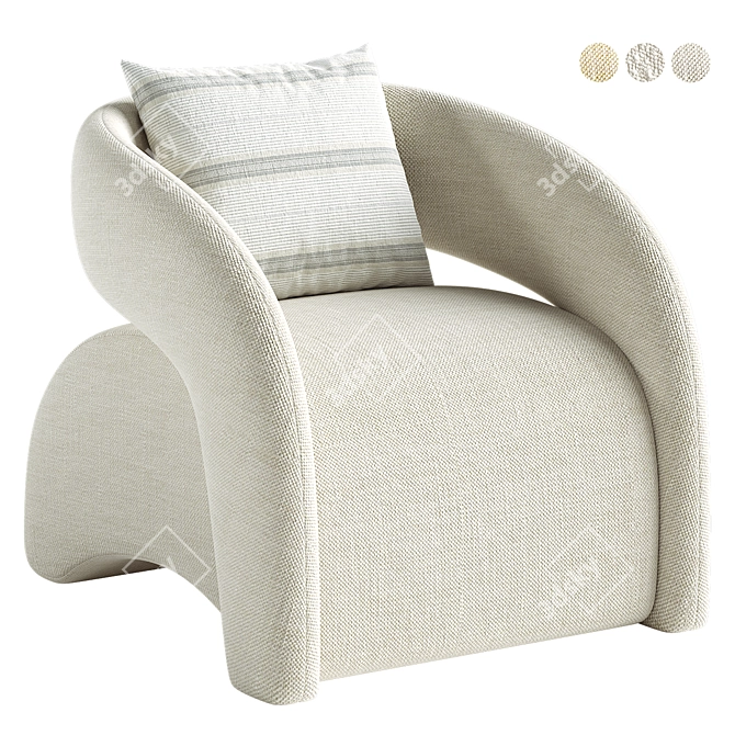 SEYNAR Boucle Accent Armchair 3D model image 1