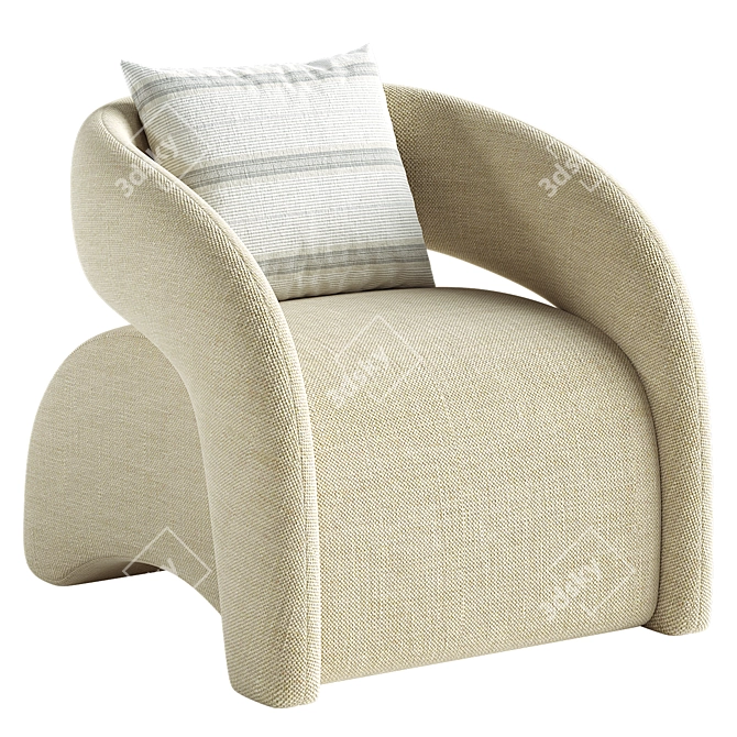 SEYNAR Boucle Accent Armchair 3D model image 2