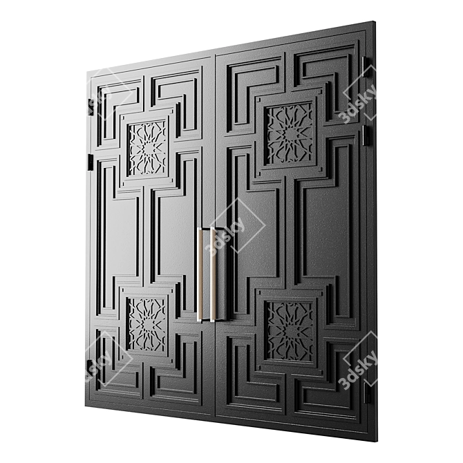 Modern Black Gate 3D Model 3D model image 2