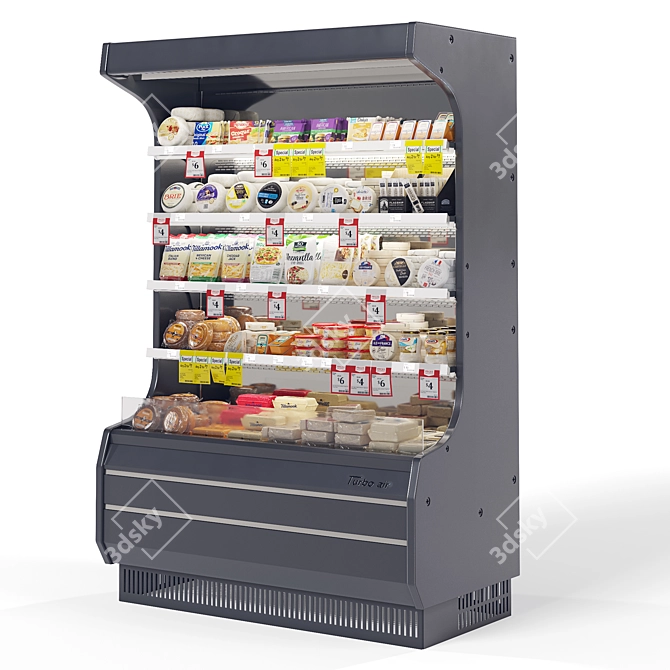 Dairy Product Fridge Display 3D model image 2