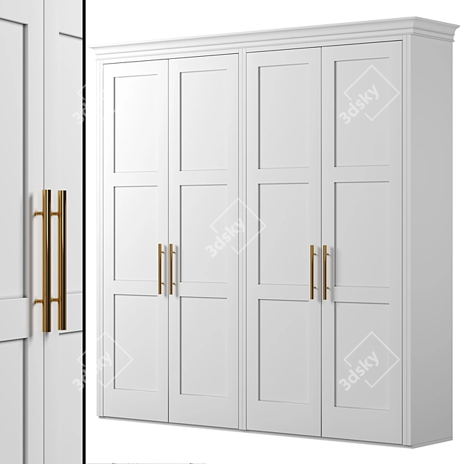 Versatile Modular Wardrobe 131 3D model image 2