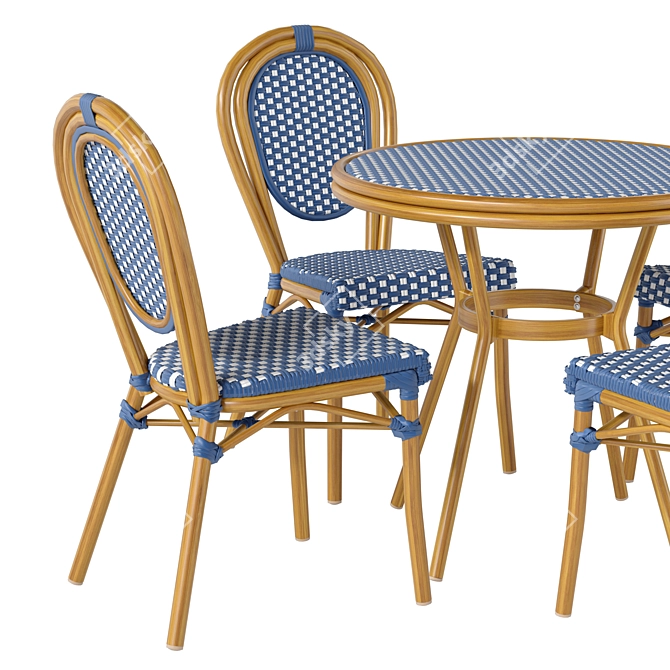 French Bistro Patio Furniture Set 3D model image 3