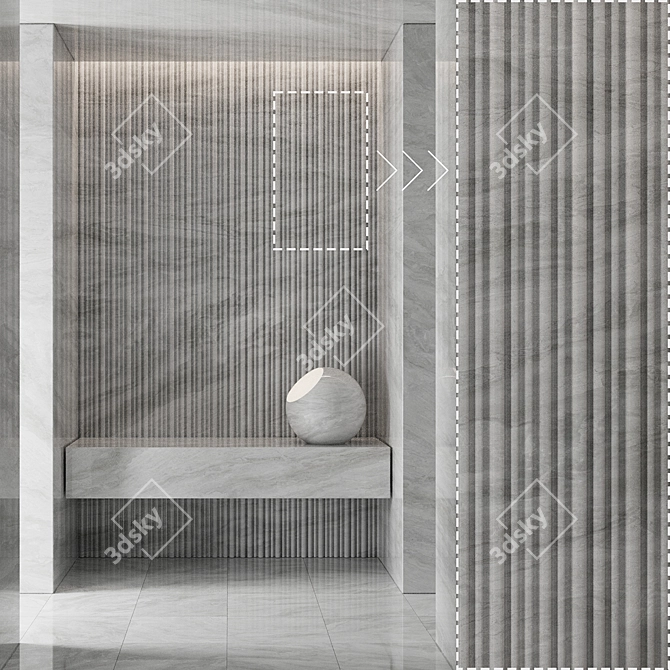 High Detail Marble Stone Panels 3D model image 2