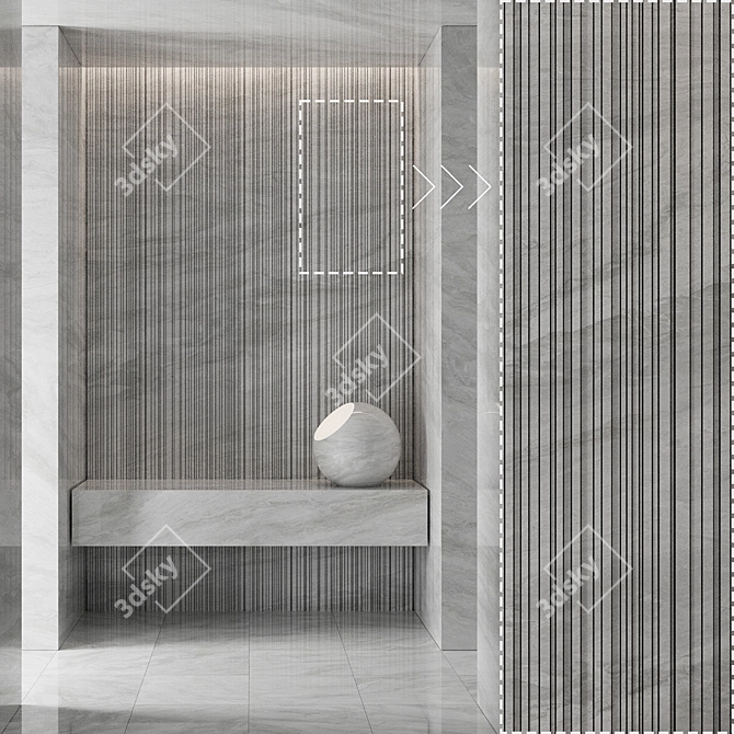 High Detail Marble Stone Panels 3D model image 3