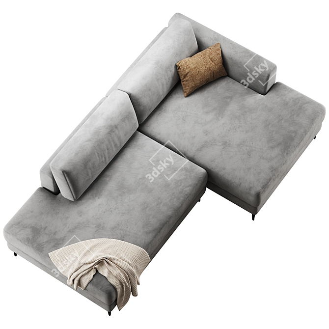 Edvin Corner Sofa, Versatile Material 3D model image 5