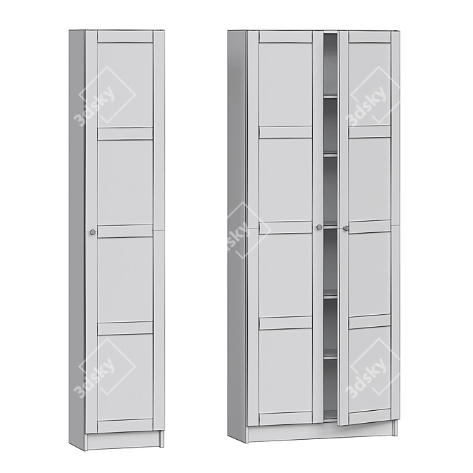 Scandinavian Bamboo Bookcase IKEA 3D model image 4