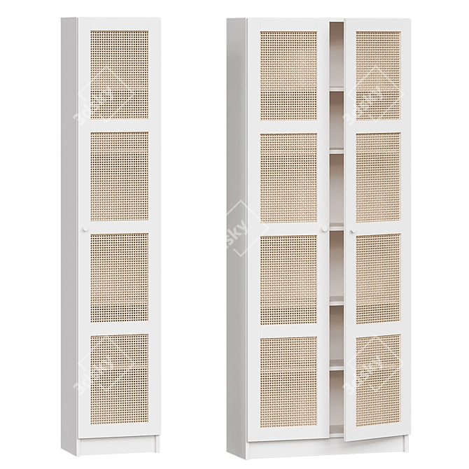 Scandinavian Bamboo Bookcase IKEA 3D model image 5