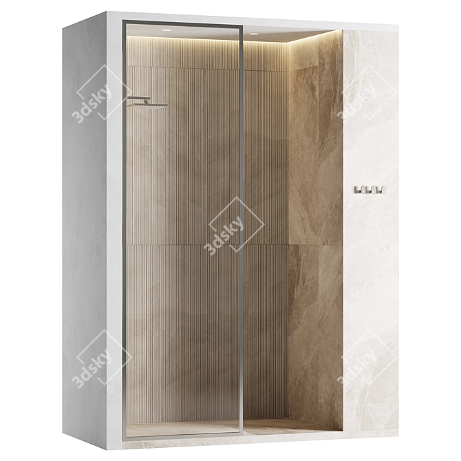 Luxury Illuminated Bathroom Shower Cabin 3D model image 2