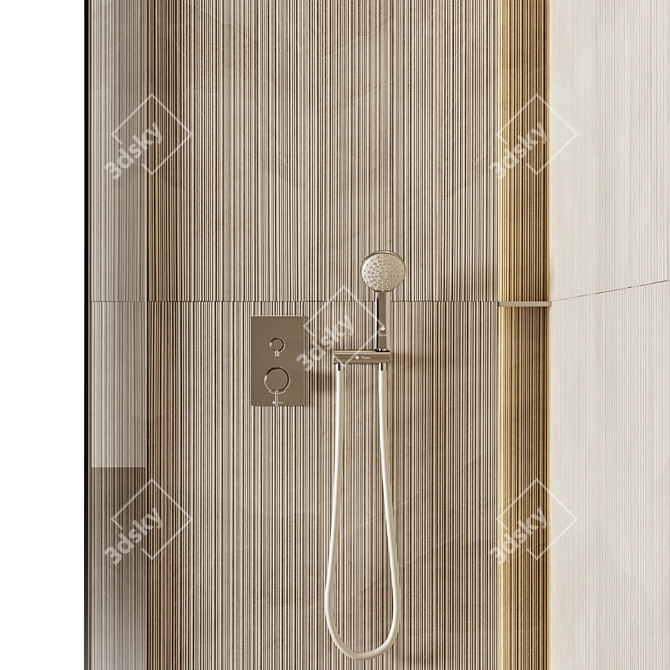 Luxury Illuminated Bathroom Shower Cabin 3D model image 4