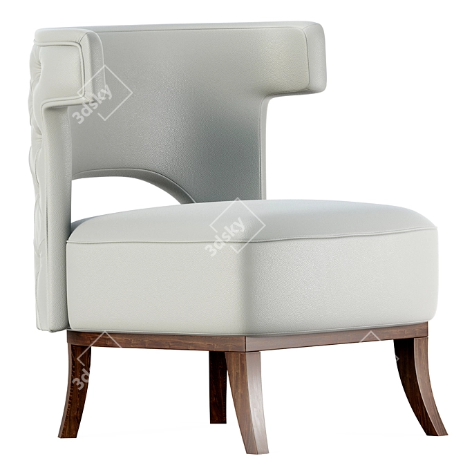 Luxurious Tufted Leather Armchair 3D model image 1