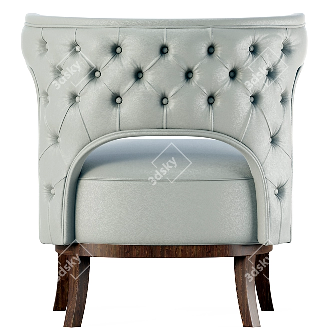 Luxurious Tufted Leather Armchair 3D model image 2