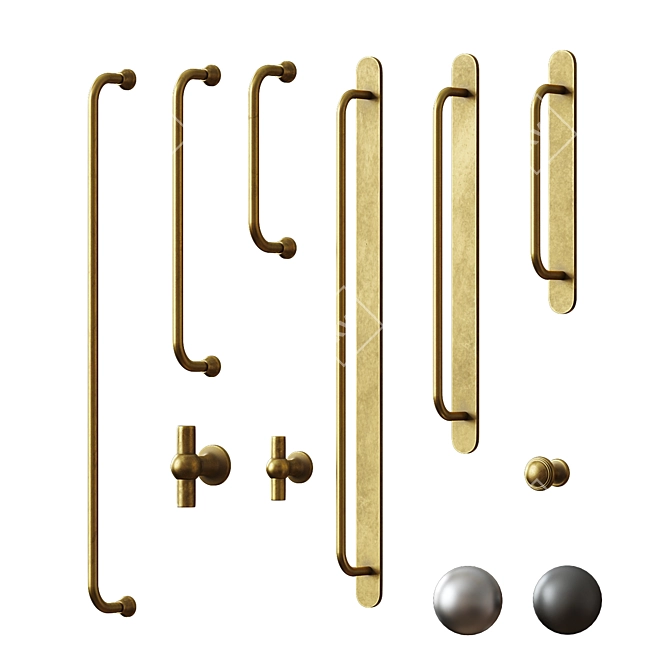 Elegant Furniture Handle Sets 3D model image 1