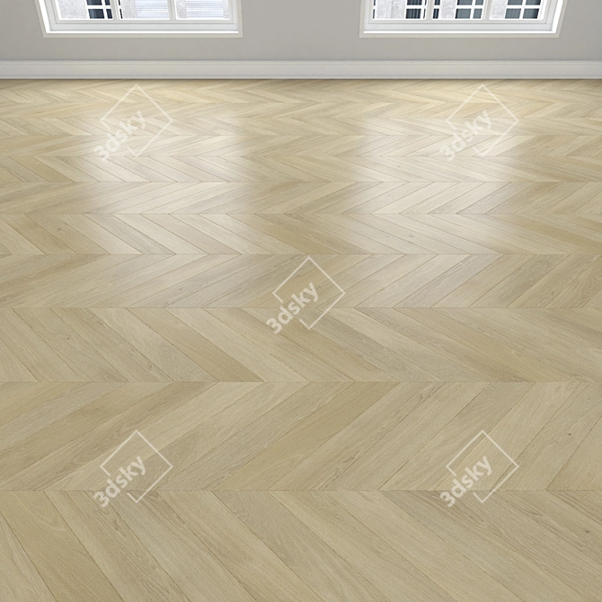 Oak Parquet Flooring Kit 3D model image 4