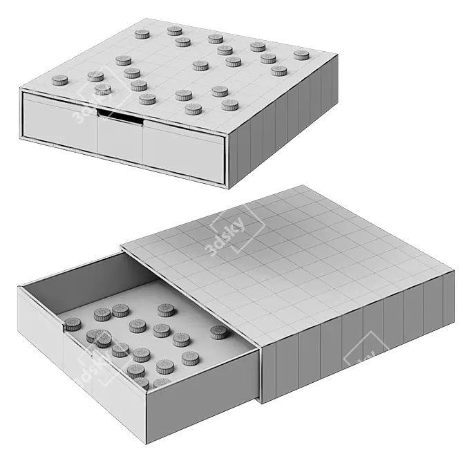 Sunnylife Wooden Checkers Set 3D model image 2