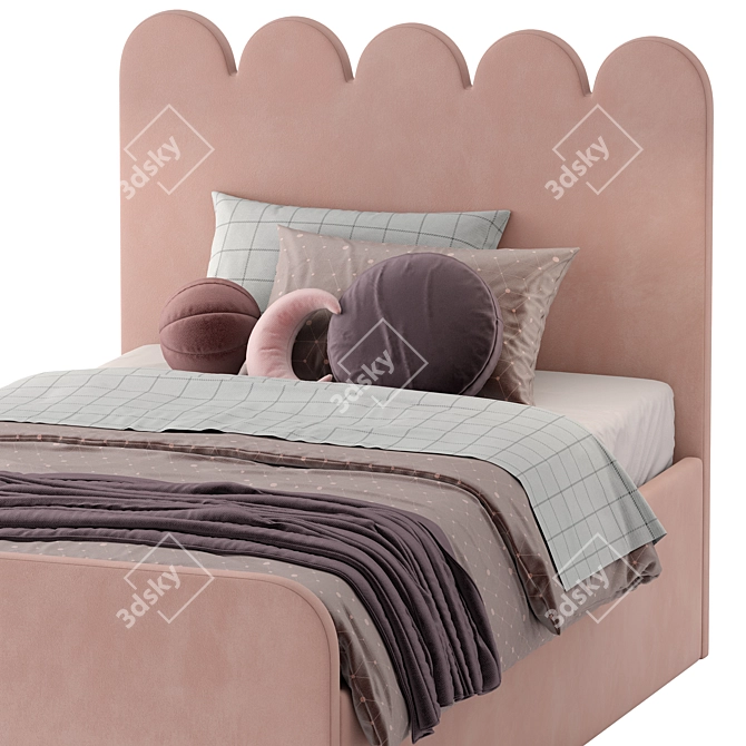 Poppi Single Bed in Pink 3D model image 3