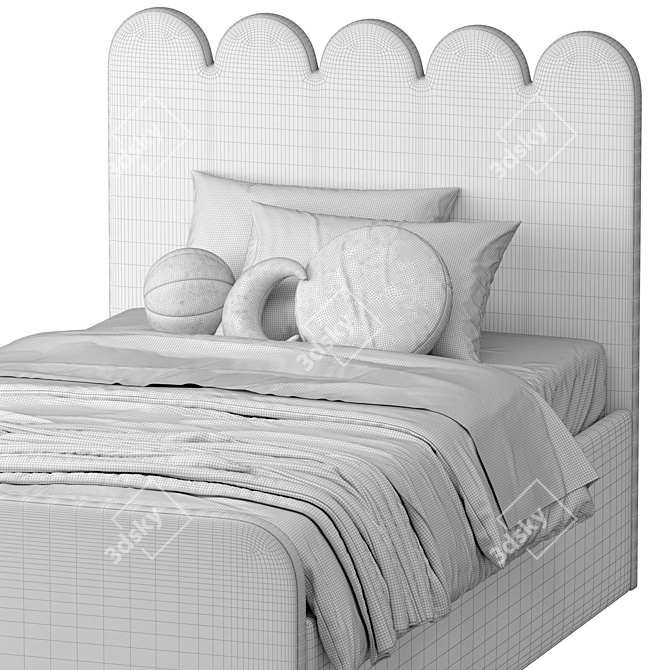 Poppi Single Bed in Pink 3D model image 7