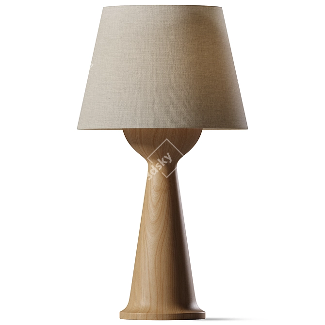 Sleek Wood Hourglass Table Lamp 3D model image 1