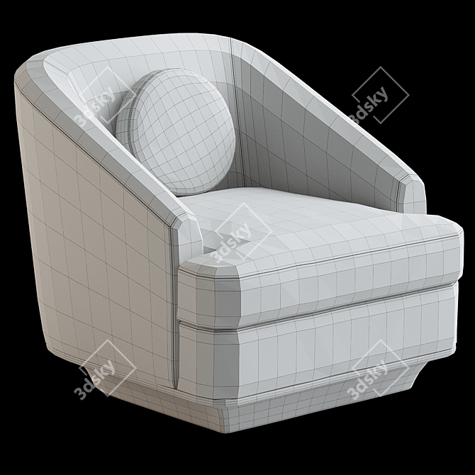 Modern Minimalist Nico Lounge Armchair 3D model image 4