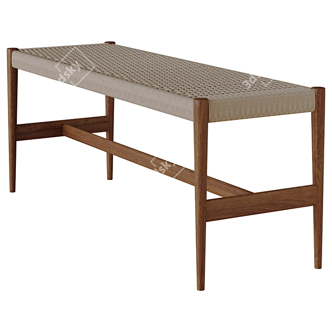 West Elm Holland Dining Bench 3D model image 1