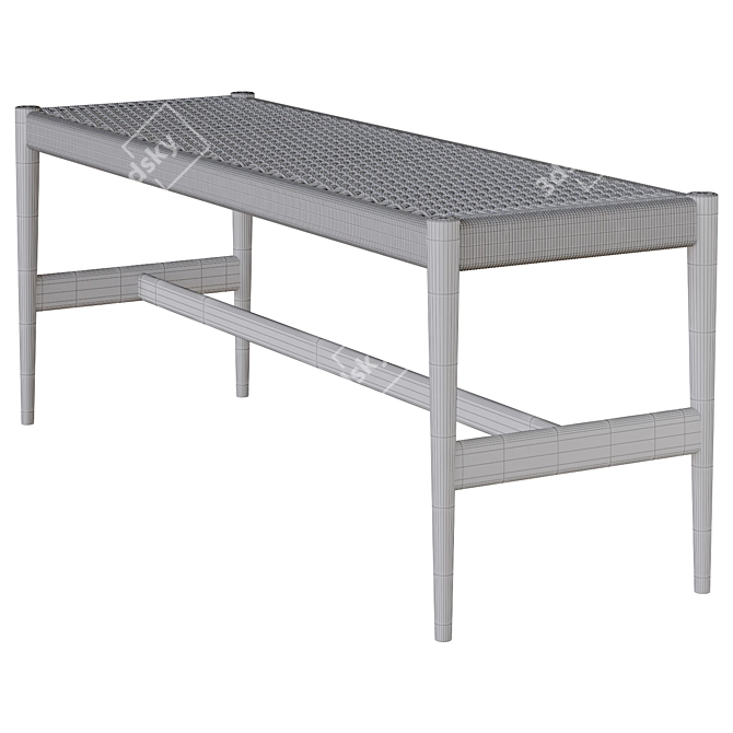 West Elm Holland Dining Bench 3D model image 3