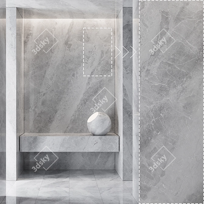 High Detail Marble Stone Panels 3D model image 1