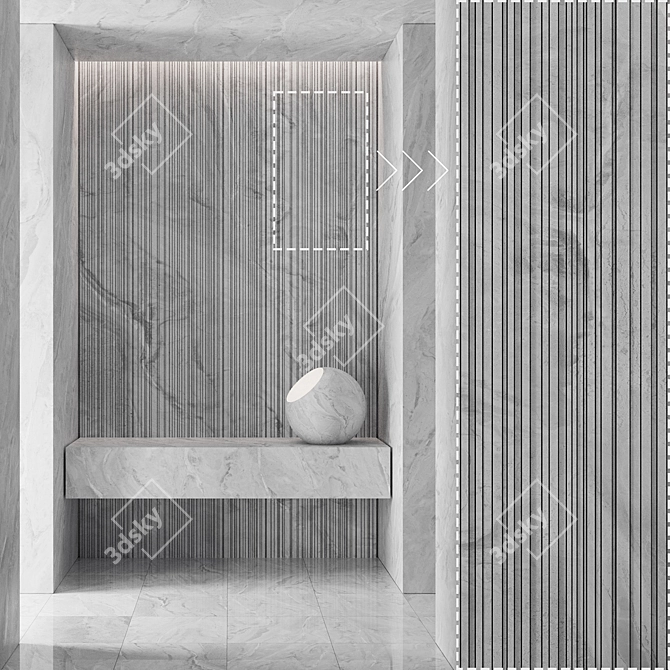 High Detail Marble Stone Panels 3D model image 3