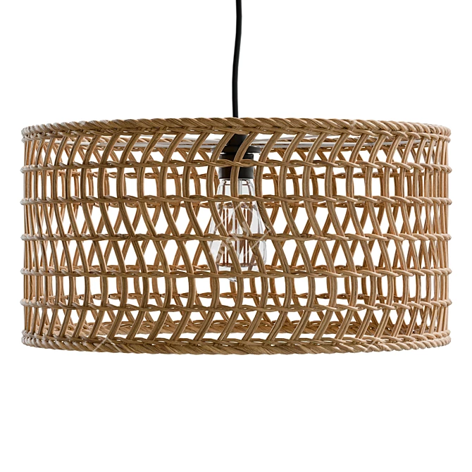 Handwoven Rattan Pendant Lamp Bali 3D model image 4