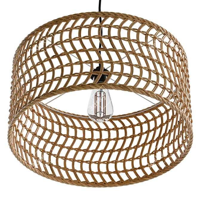 Handwoven Rattan Pendant Lamp Bali 3D model image 5