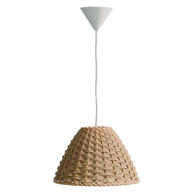 Boho Rattan Ceiling Lamp, Natural 3D model image 3