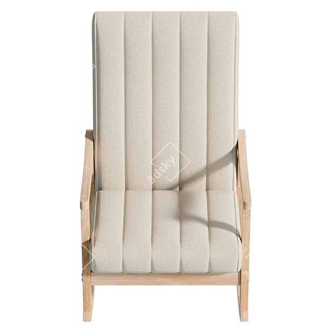 Velvet Tufted Rocking Chair 92.6cm 3D model image 3