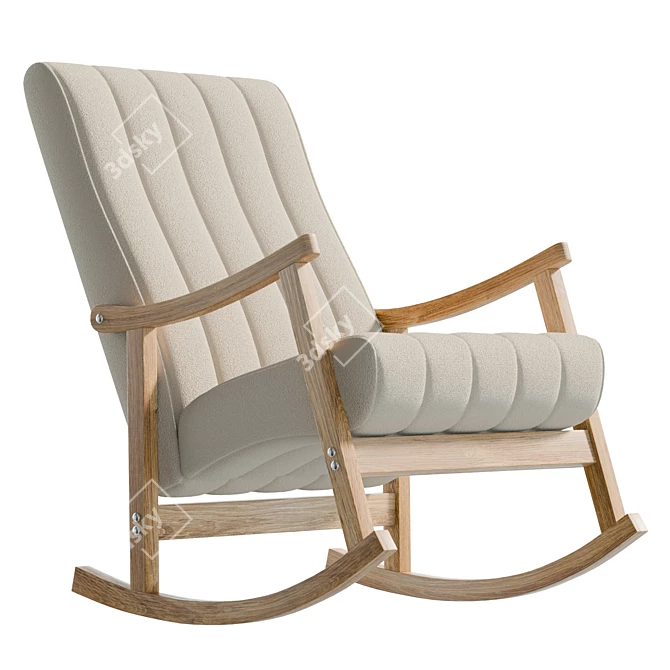 Velvet Tufted Rocking Chair 92.6cm 3D model image 5