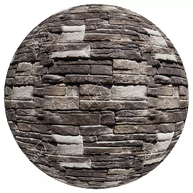 Stone Facade Texture Set 3D model image 2