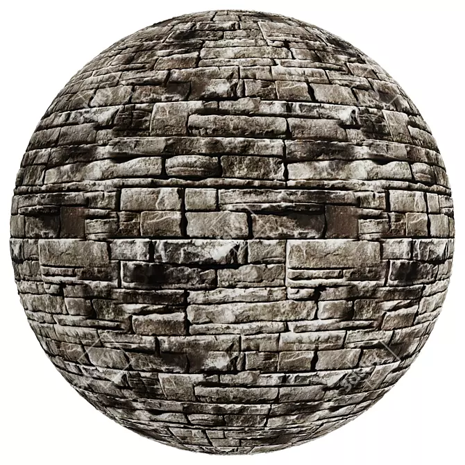 Stone Facade Texture Set 3D model image 4