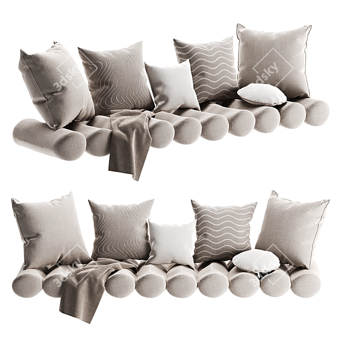 Window Sill Cushion Set 1 3D model image 1