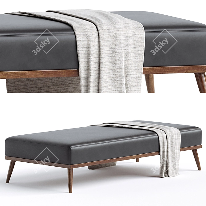 Elegant Beckett Bench for Home 3D model image 2