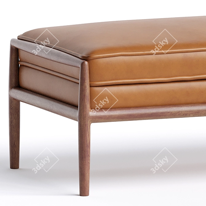 Modern Upholstered Mitsue Bench 3D model image 2